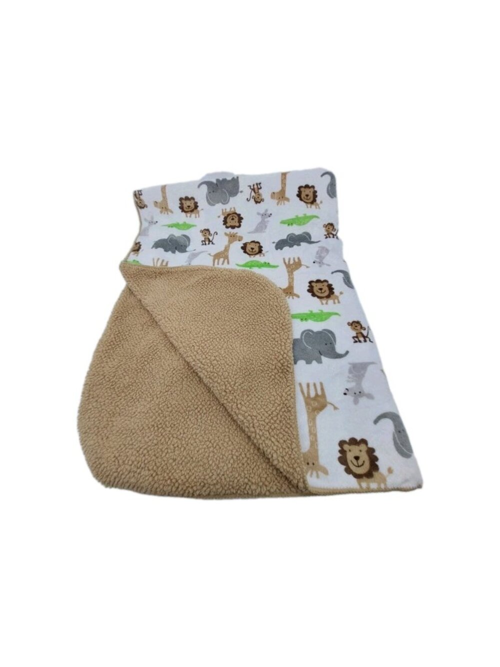 Carters Just One You Baby Blanket Brown White Lions Zebras 30x39 J4295